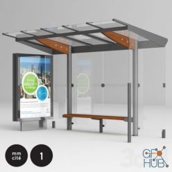 3D model Bus stop shelter mmcité regio REG210b