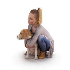 3D model Girl With Beagle