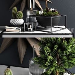3D model Decor set with pine tree