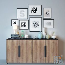 3D model Greenwich Buffet & Decor West Elm