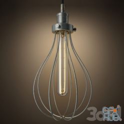 3D model Restoration hardware Teardrop Wire Filament Single Pendant