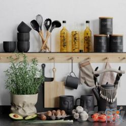 3D model Keremet Ceramic Decorative kitchen set 03
