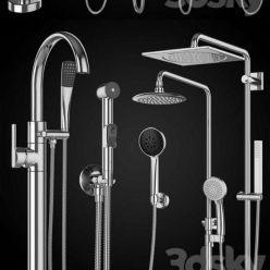 3D model Shower systems and hygiene showers Ravak GROHE Villeroy & Boch set 92