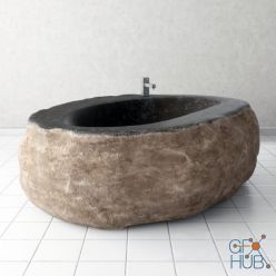 3D model Bath stone with mixer