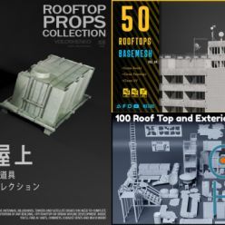 3D model ArtStation – 100 Roof Top and Exterior Modular Kitbash