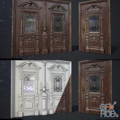 3D model Antique Ornate Door PBR