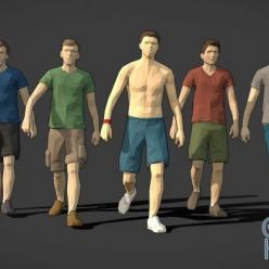 3D model Lowpoly Rigged Male Essentials