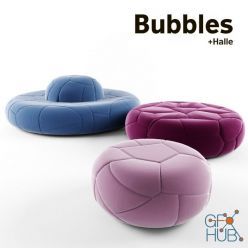 3D model Bubbles +Halle pouf