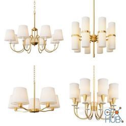 3D model Four Nice Classic Chandeliers