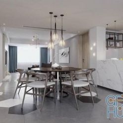 3D model Dining Room Interior Scene 09