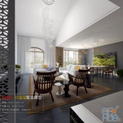 3D model Living room space A066