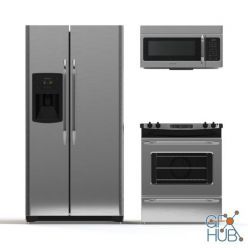3D model Frigidaire kitchen appliances (max 2014, 2016, obj)
