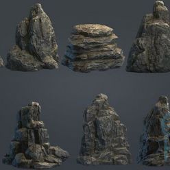 3D model Cubebrush – Boulders Collection PBR