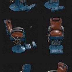 3D model Barber Chair PBR