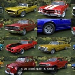 3D model CGTrader – 17 car collection pack