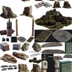 3D model Quixel Megascans – Various models for nature (rocks and plants and some props)