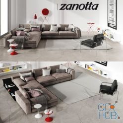 3D model Sofa Scott, Susanna armchair by Zanotta