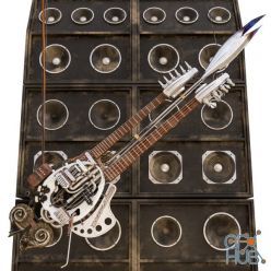 3D model Coma's guitar (max 2013, fbx)