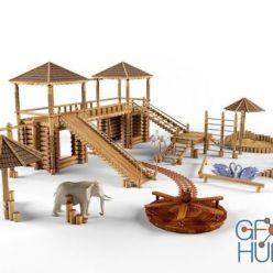 3D model Wooden complex