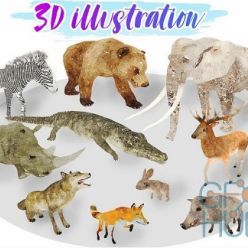 3D model Cubebrush – Africa Animal Illustration Animated Part 1