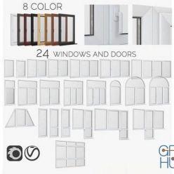 3D model Windows PVC doors (max)