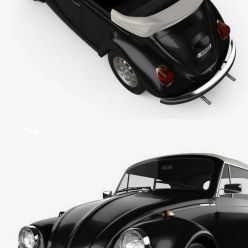 3D model Volkswagen Beetle convertible 1975