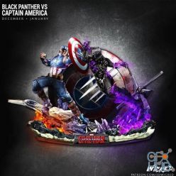 3D model Captain America vs Black Panther Diorama – 3D Print