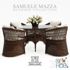 3D model Wicker furniture set Samuele Mazza Vega