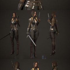 3D model Girl Warrior PBR