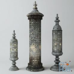 3D model Cylinder Lanterns