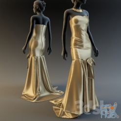 3D model Evening dress with bow