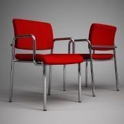 3D model Modern red chair