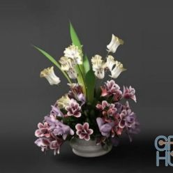 3D model Decoration with flowers