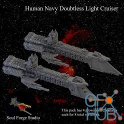 3D model Human Navy Doubtless Light Cruiser – 3D Print