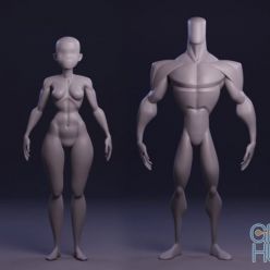 3D model Gumroad – Male and Female Stylized Blockouts