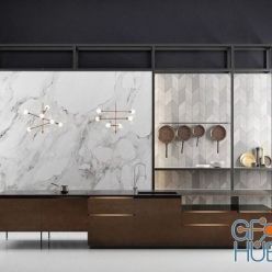 3D model Italgraniti Metaline 2018 kitchen set