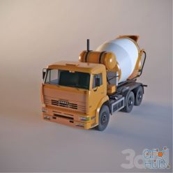 3D model Concrete mixer KAMAZ