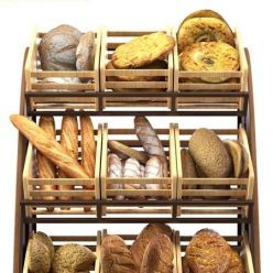 3D model Rack with bread HQ (Vray, Corona)
