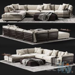 3D model Sofa FLEXFORM CESTONE Corner Hi-POLY