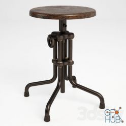 3D model GRAMERCY HOME - ISAAC COUNTER LOW STOOL 445.002B