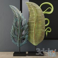 3D model Albesia Wood Leaf Decoration