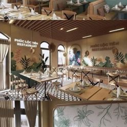 3D model Interior Restaurant Sketchup 01
