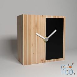 3D model Wooden modern clock