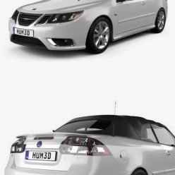 3D model Saab 9-3 convertible 2008