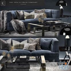 3D model The Sofa & Chair Company set 05 (sofa, table, accessories)