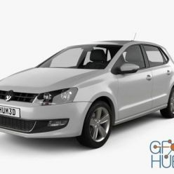 3D model Volkswagen Polo 5-door 2010 car