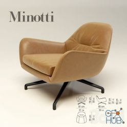 3D model Armchair Minotti Jensen