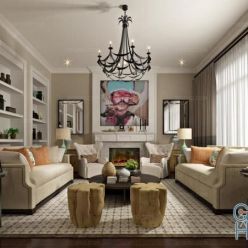 3D model Group of furnishings for the mixed living room 31