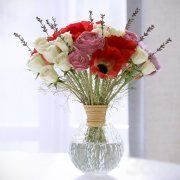 3D model Roses and anemones in bouquet