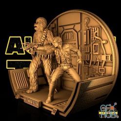 3D model Han Solo and Chewbacca